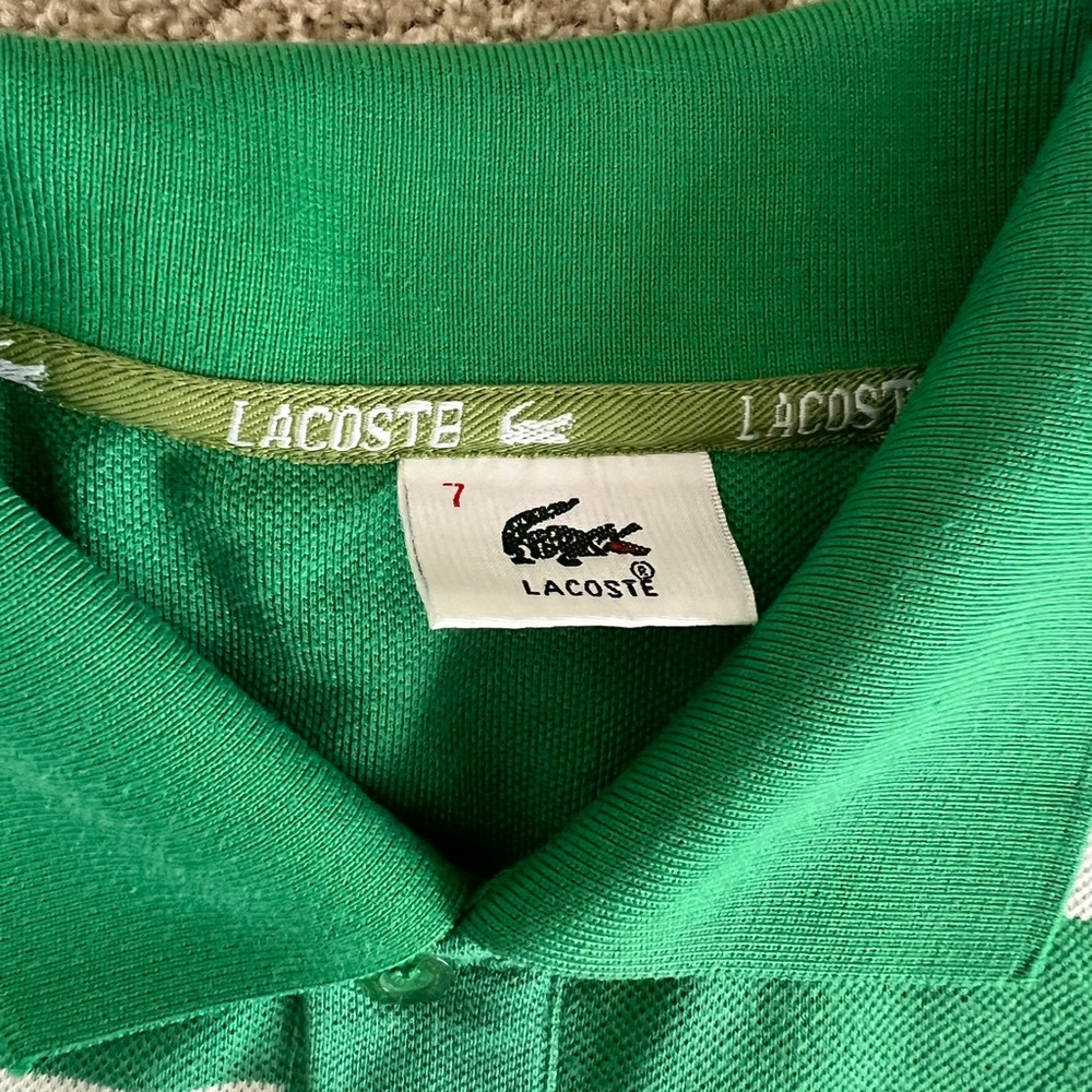 Lacoste Men’s Polo Shirt - Baby Blue, Blue, and Green Striped Bundle - Picture 4 of 4